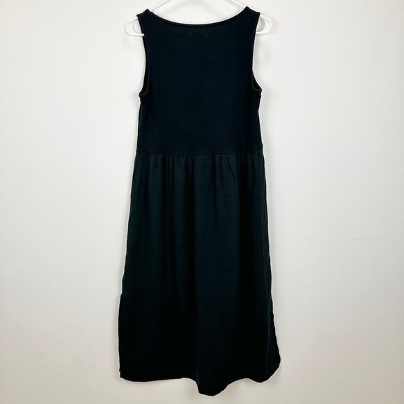 Madewell Knit Tank Midi Dress Black Minimalist Casual A Line Cotton Small NWT - Picture 16 of 16